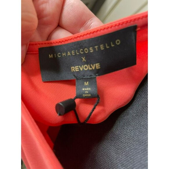 Michael Costello x REVOLVE Izzy Mini Dress Women's Medium Coral - Picture 5 of 9